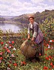 Daniel Ridgway Knight Famous Paintings - The Grass Cutter